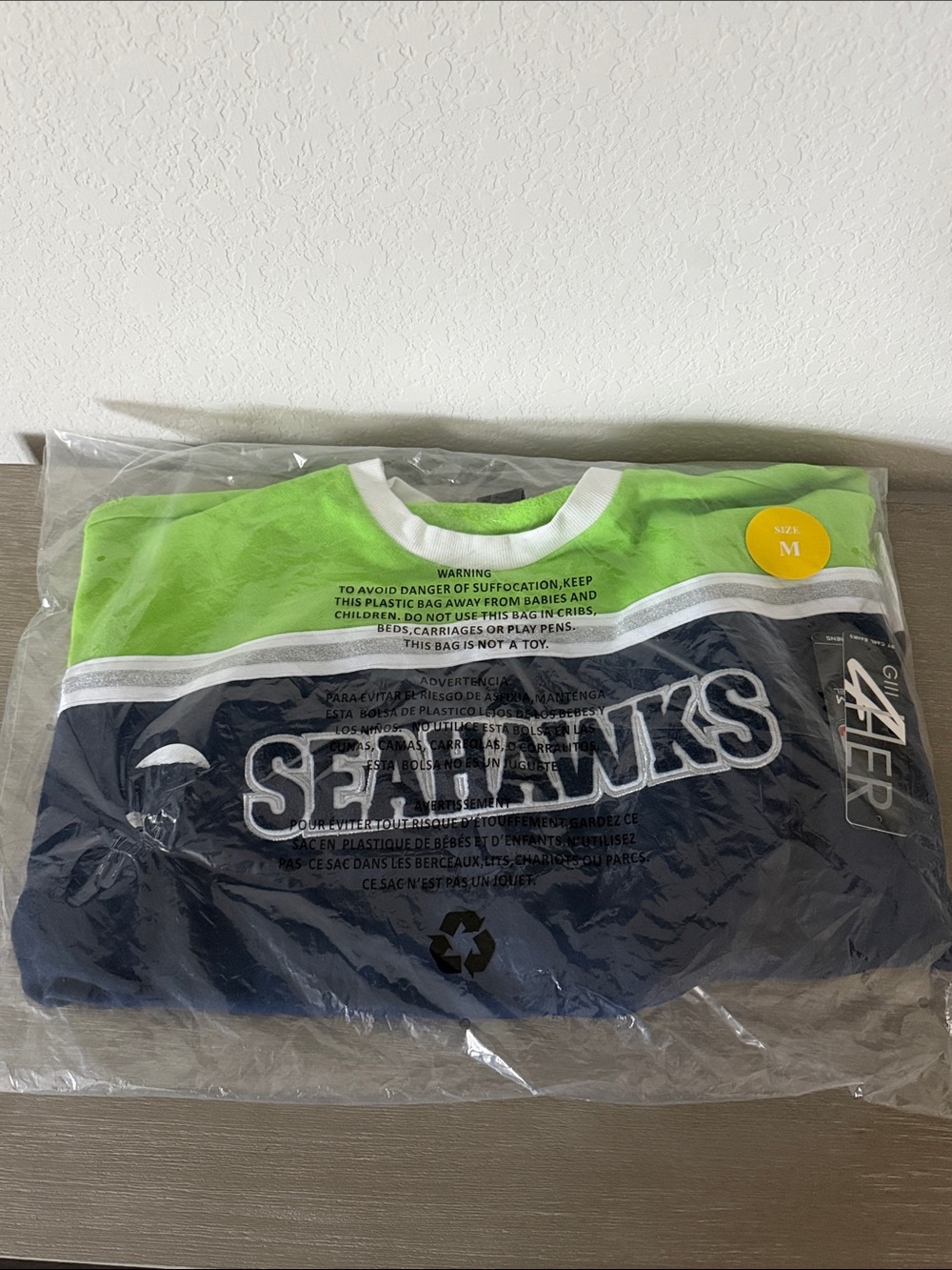 Seattle Seahawks Colorblock Crewneck Sweatshirt- Green & Navy
